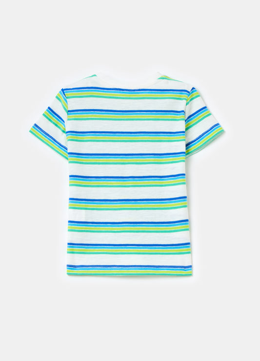 Cotton T-shirt with striped pattern