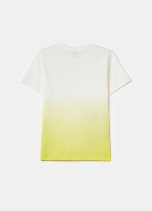 Printed cotton degradé T-shirt