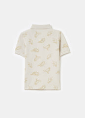 Cotton polo shirt with print