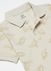 Cotton polo shirt with print