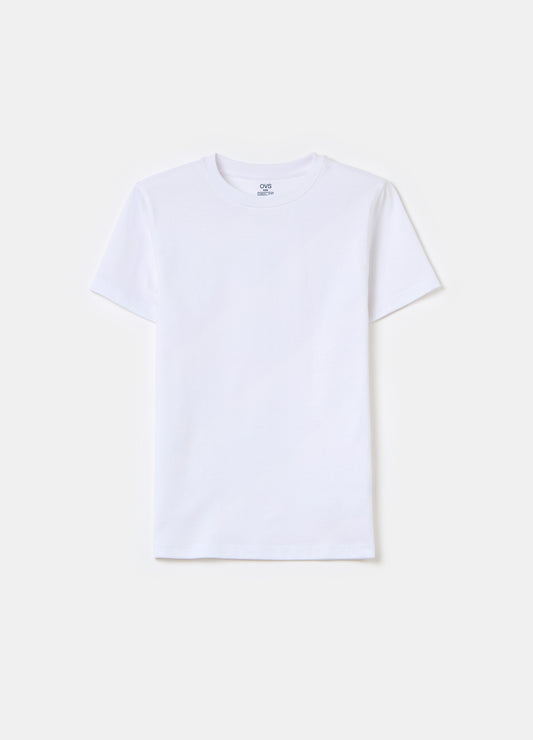 Solid colour cotton T-shirt