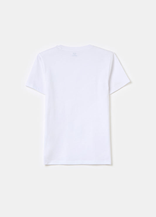 Solid colour cotton T-shirt