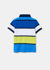 Polo shirt in piquet with striped pattern