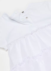 T-shirt with tulle flounces