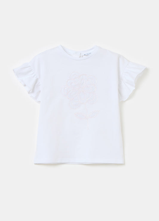 T-shirt with flower application