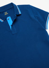 Polo shirt in piquet with striped detail