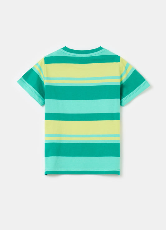 Cotton T-shirt with striped pattern