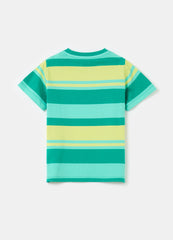 Cotton T-shirt with striped pattern