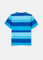 Cotton T-shirt with striped pattern