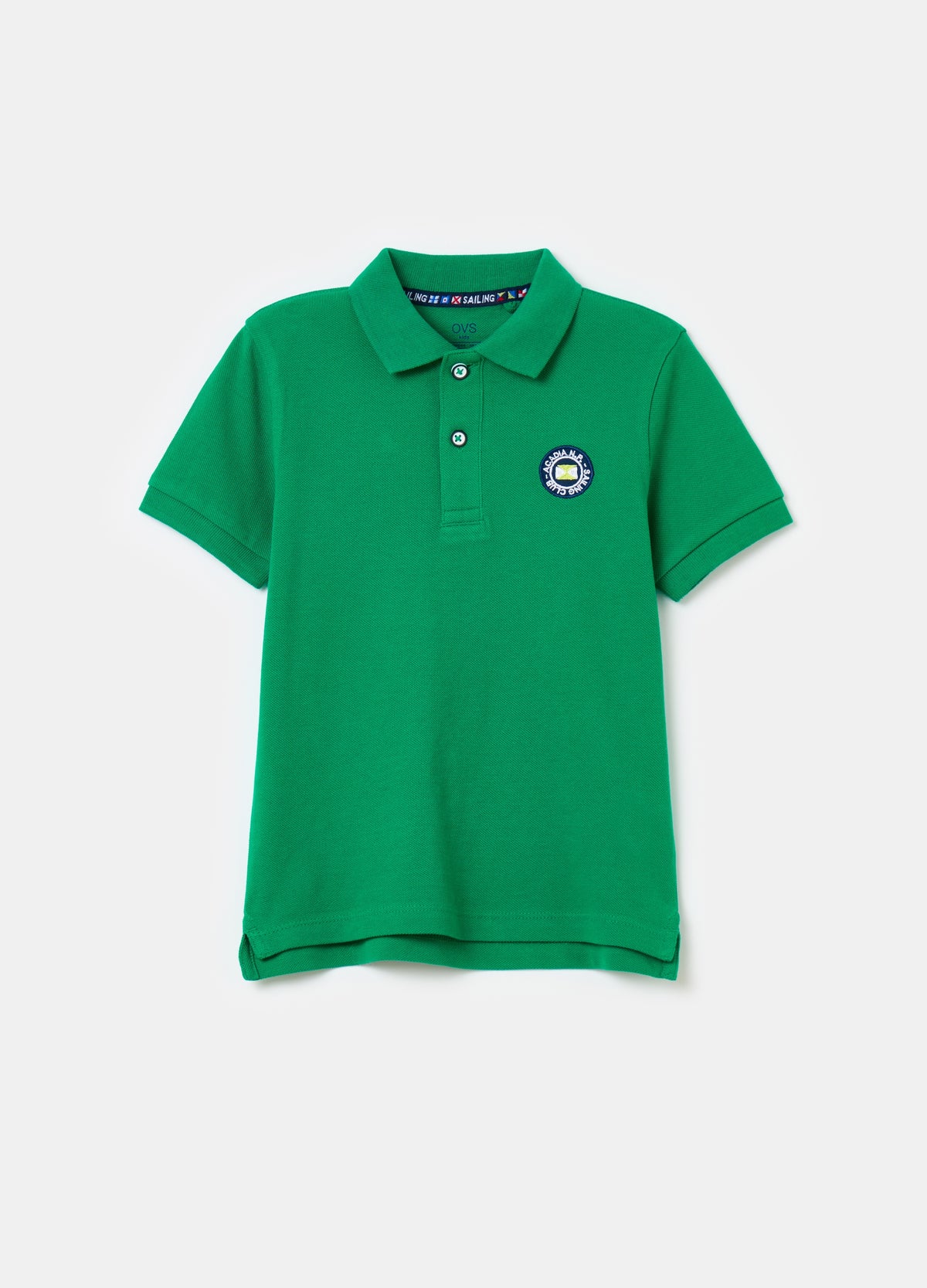 Polo shirt with nautical circle embroidery