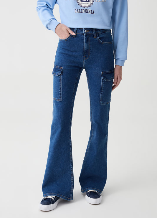 Flare-fit cargo jeans