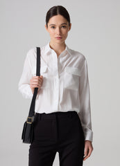 Contemporary relaxed-fit shirt in satin