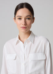 Contemporary relaxed-fit shirt in satin