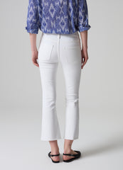 Flare-fit crop jeans with raw edging