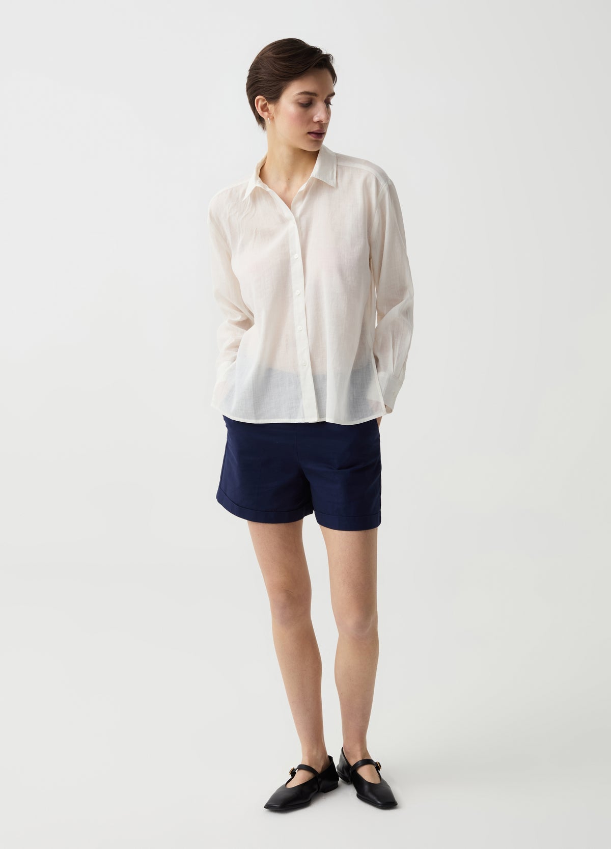 Ramie and cotton shirt