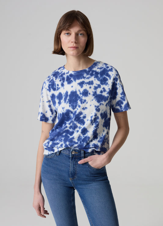 T-shirt in cotton with tie-dye print