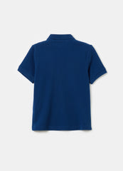 Solid colour cotton piquet polo shirt