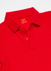 Solid colour cotton piquet polo shirt