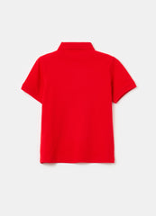 Solid colour cotton piquet polo shirt