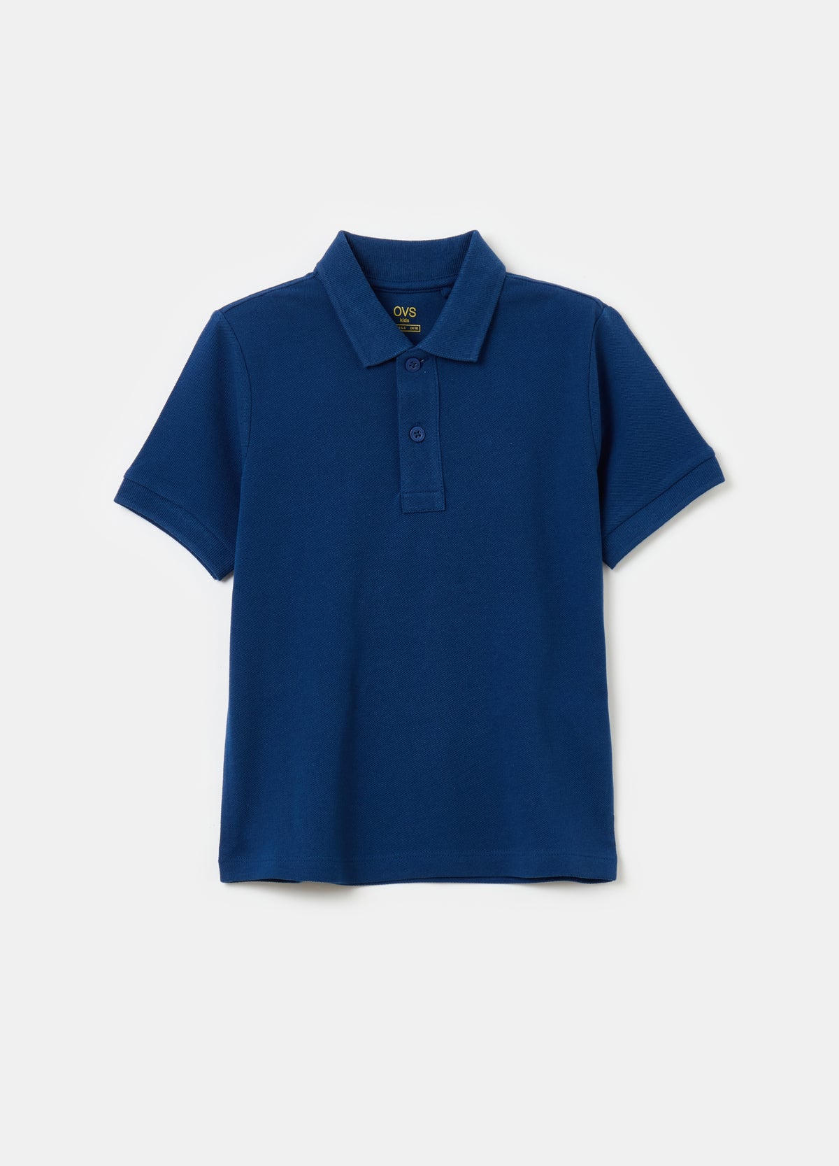 Solid colour cotton piquet polo shirt