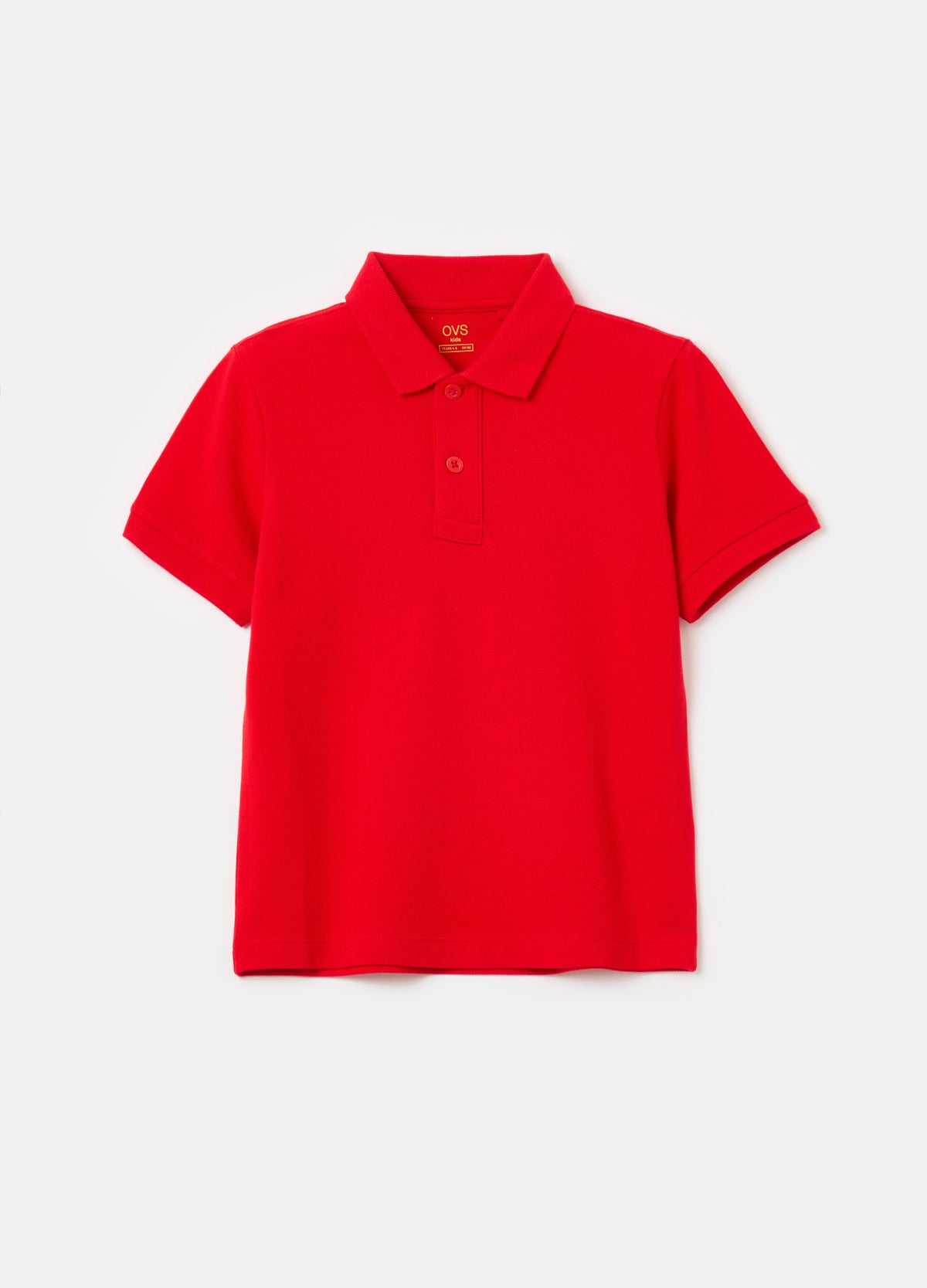 Solid colour cotton piquet polo shirt