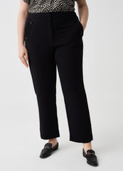 Curvy solid colour cigarette trousers