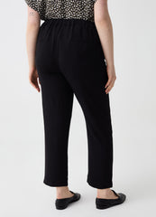 Curvy solid colour cigarette trousers