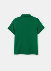 Solid colour cotton polo shirt