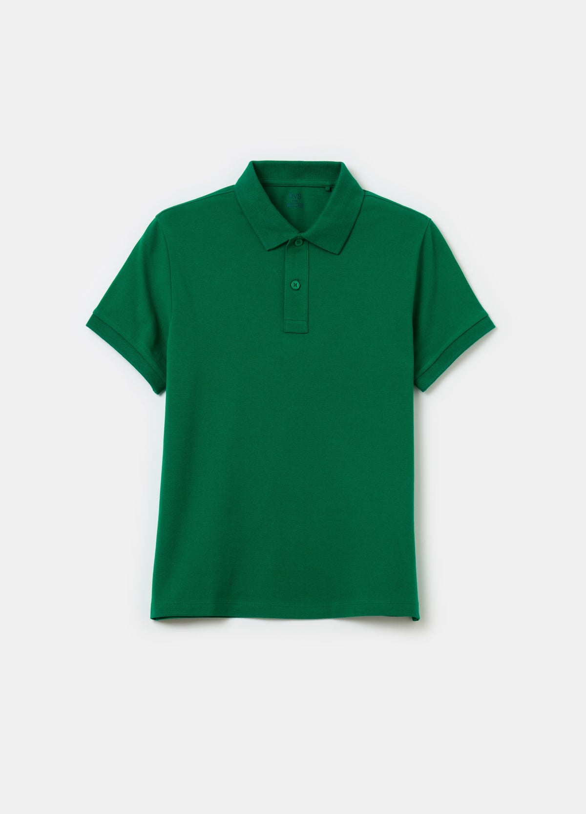 Solid colour cotton polo shirt