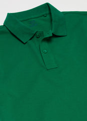 Solid colour cotton polo shirt