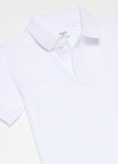 Solid colour cotton piquet polo shirt