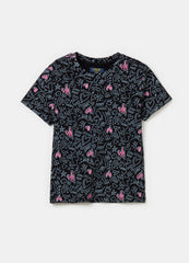 Printed cotton stretch T-shirt