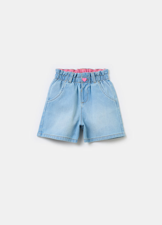 Balloon-fit shorts in denim