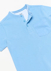 Textured cotton T-shirt with pocket