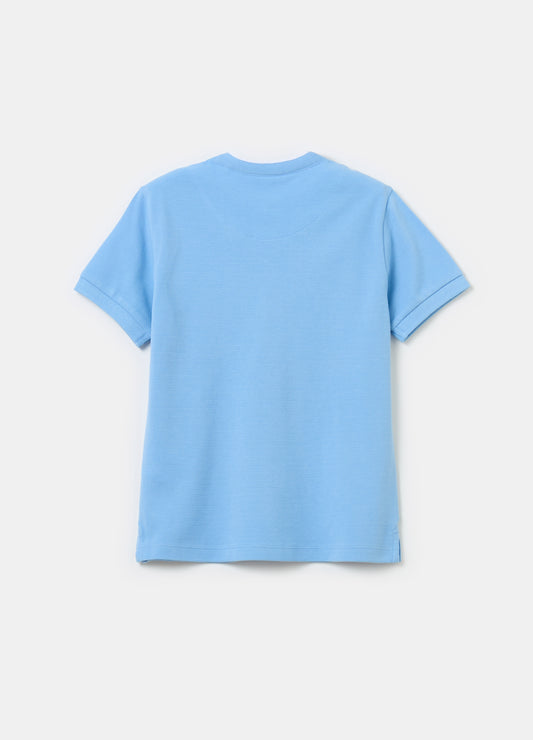 Textured cotton T-shirt with pocket