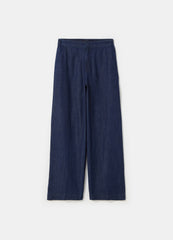 Wide-leg fluid trousers in denim