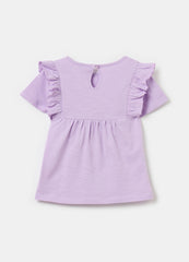 Cotton T-shirt with frills