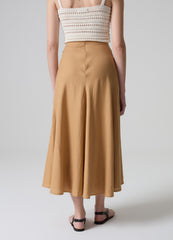 Contemporary long skirt in linen and viscose