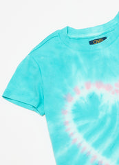 Tie-dye T-shirt with heart print