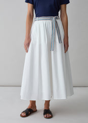 Long skirt with ethnic belt