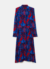 Long shirt dress with paisley print