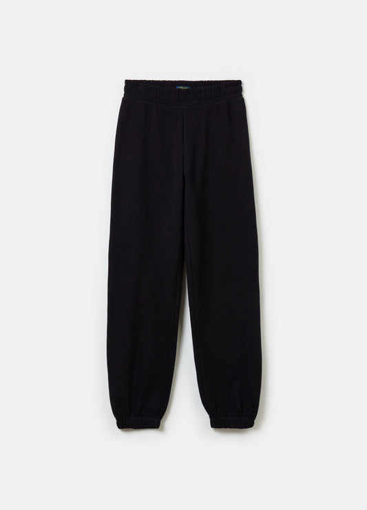 Fleece joggers with elasticated edging