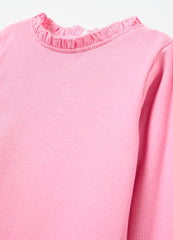 Long-sleeved T-shirt with frills