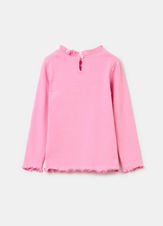 Long-sleeved T-shirt with frills