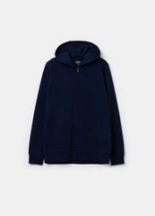 Solid colour full-zip sweatshirt with hood