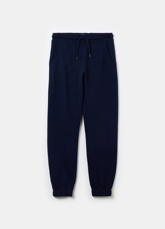 Solid colour fleece joggers with drawstring