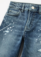 Five-pocket jeans with abrasions