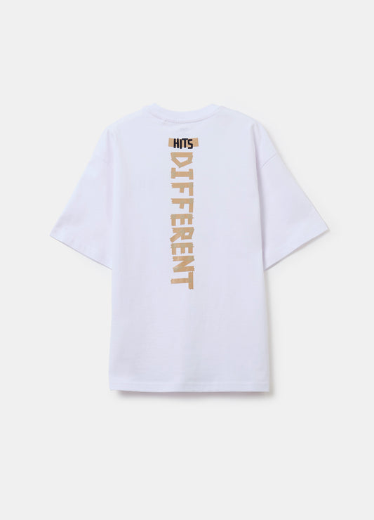 Crew-neck T-shirt with printed lettering