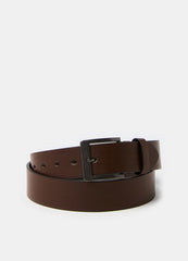 Textured-effect belt with vintage buckle