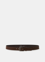 Textured-effect belt with vintage buckle